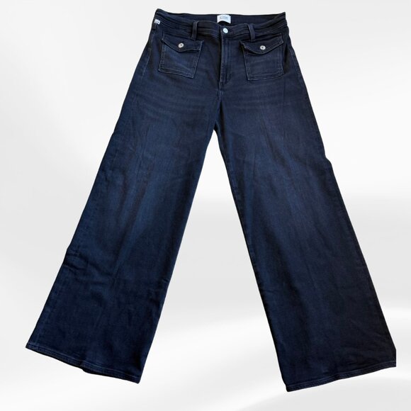 Citizens of Humanity Raven Wide Leg High Rise Utility Jeans Black Size 31 EUC! - Picture 7 of 15